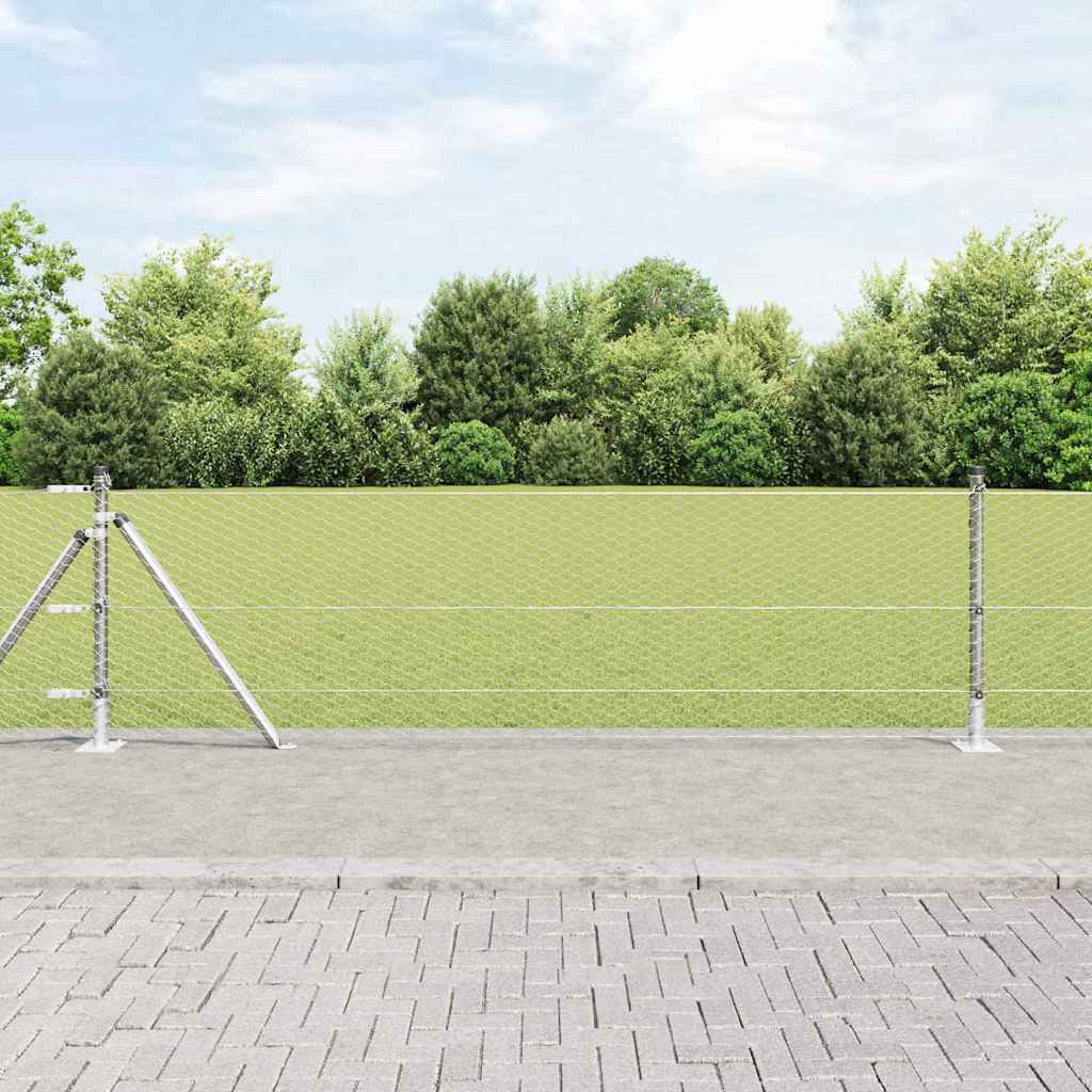 Fencing Set Set of 2 Galvanised steel 25 m long, 0.5 m high