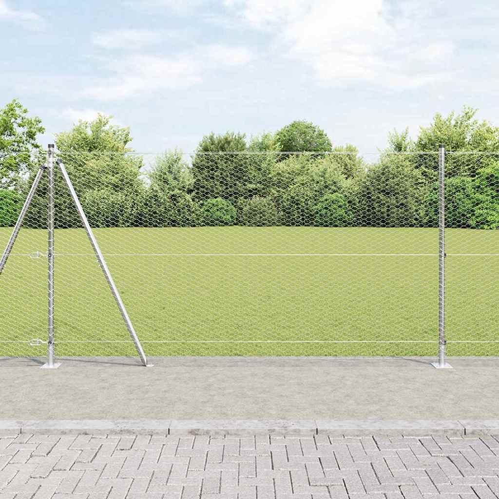 Fencing Set Set of 2 Galvanised steel 25 x 1.2 m Durable