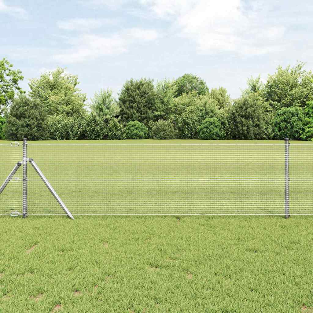 Fence Post Set Set of 2 Galvanised steel 25 x 0.5 m Durable