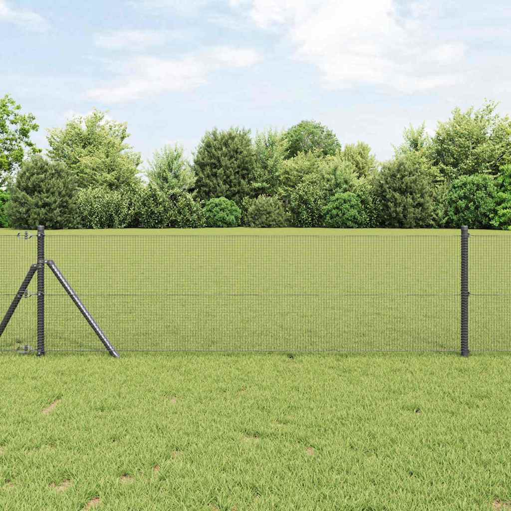 Grey Steel Fence Post Set Set of 2 Grey Steel 10 x 0.5 m
