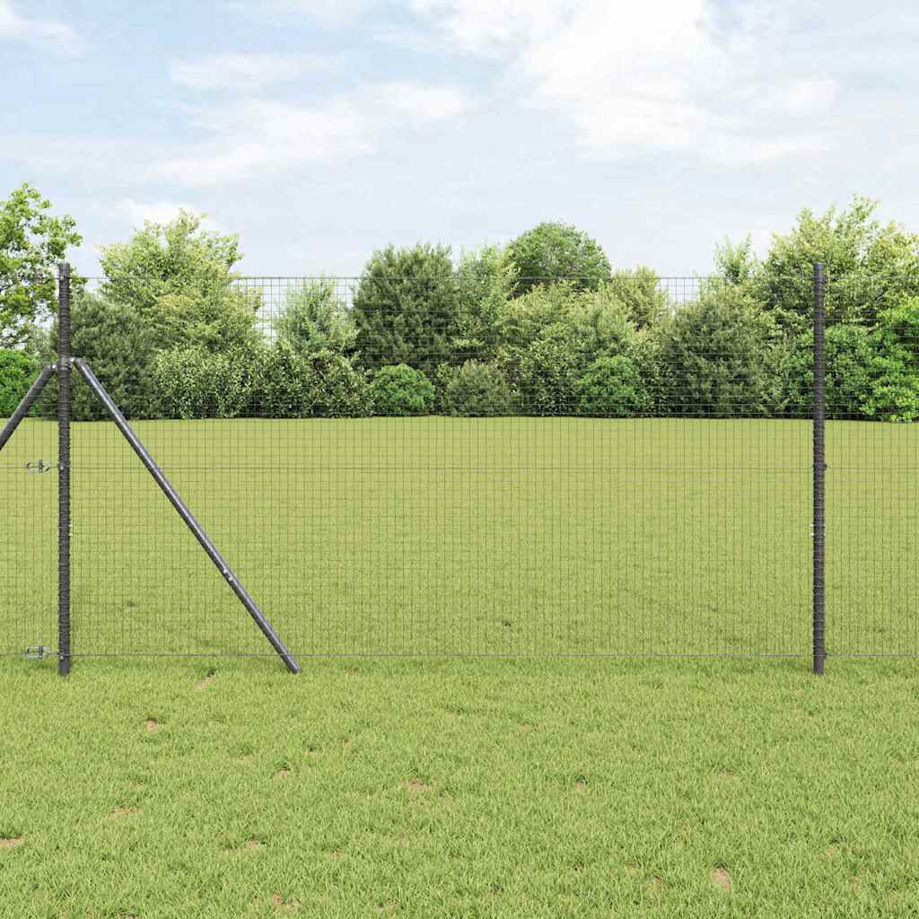Metal Fence Post Set Set of 2 Grey Metal and plastic