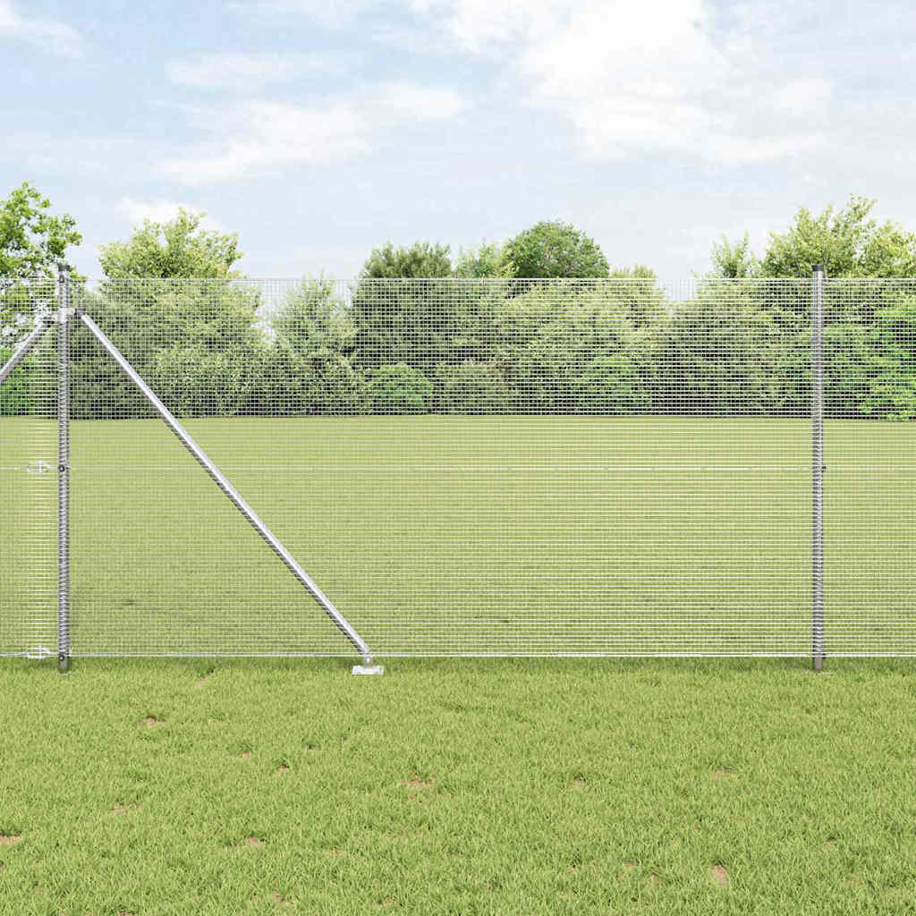 Fence Post Set Set of 2 Galvanised steel 10 x 1 m Durable