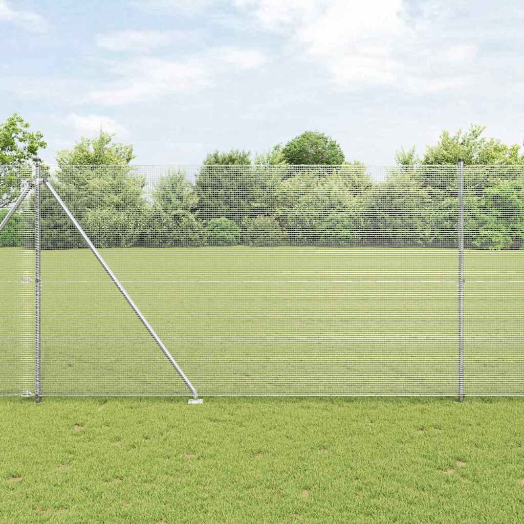 Welded Wire Fence with 13 Spike Posts 1.5x50 m Galvanised Steel