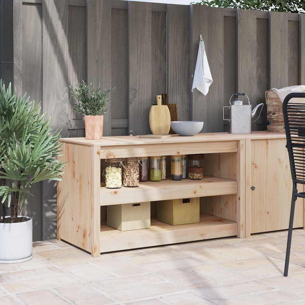 Kitchen Cabinet Untreated Pinewood Medium Rectangular