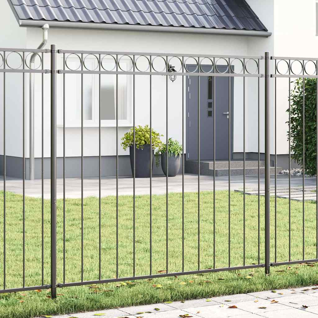 Garden Fence Gray 1.7x1.5 m Steel