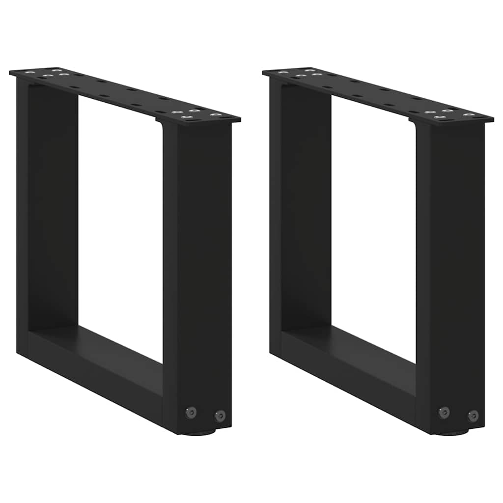 Coffee Table Legs U-Shaped 2 pcs Black 40x(30-31) cm Steel