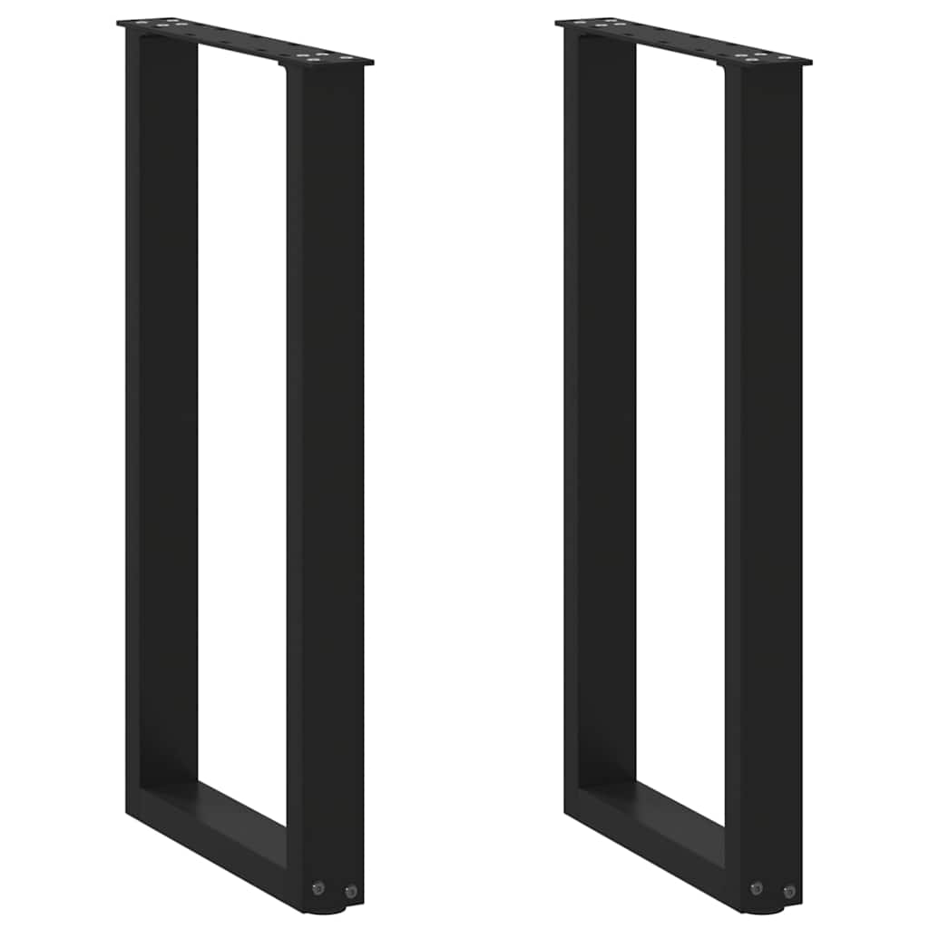 Coffee Table Legs U-Shaped 2 pcs Black 38x(72-73) cm Steel