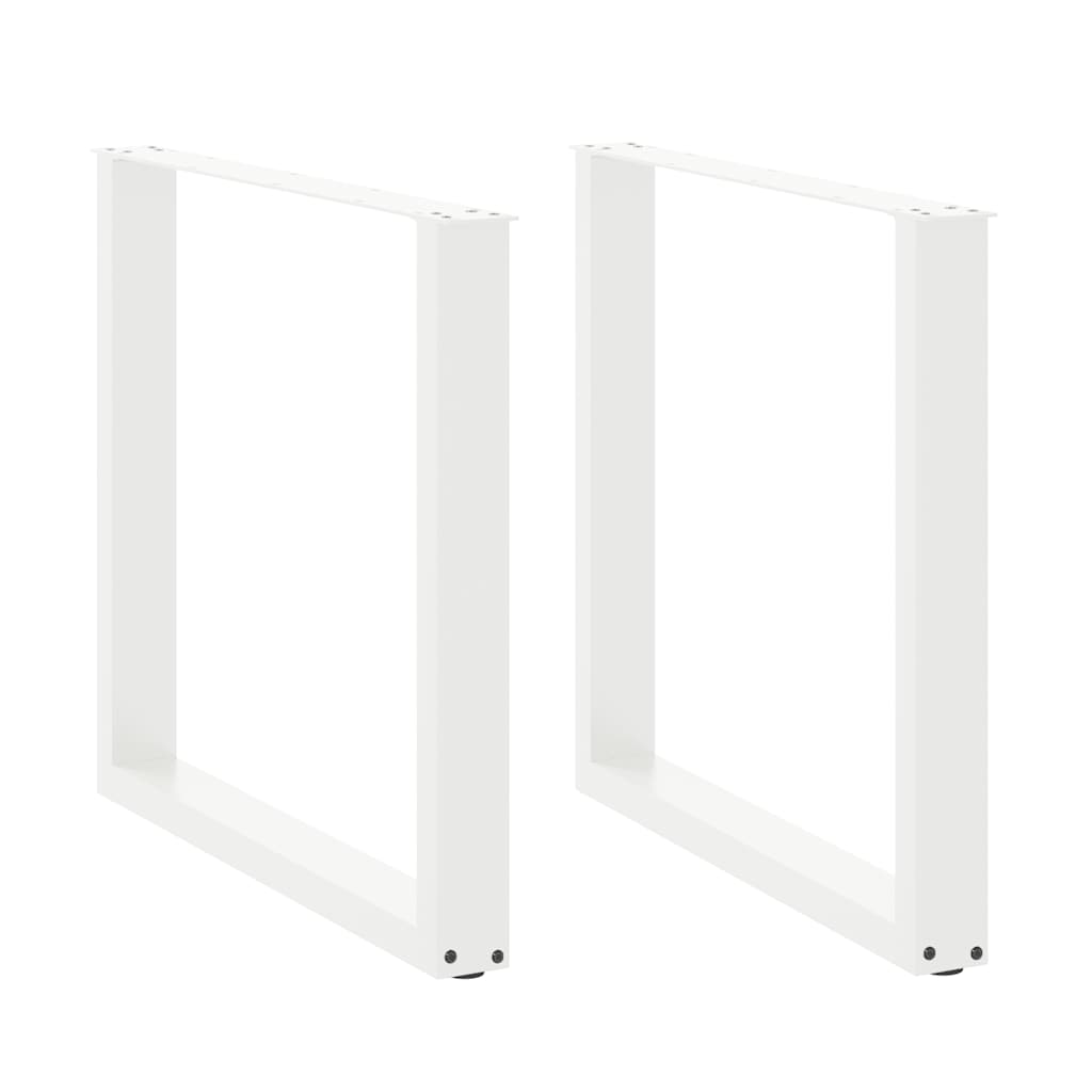 Coffee Table Legs U-Shaped 2 pcs White 90x(72-73) cm Steel