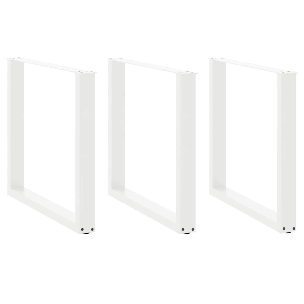 Coffee Table Legs U-Shaped 3 pcs White 90x(72-73) cm Steel