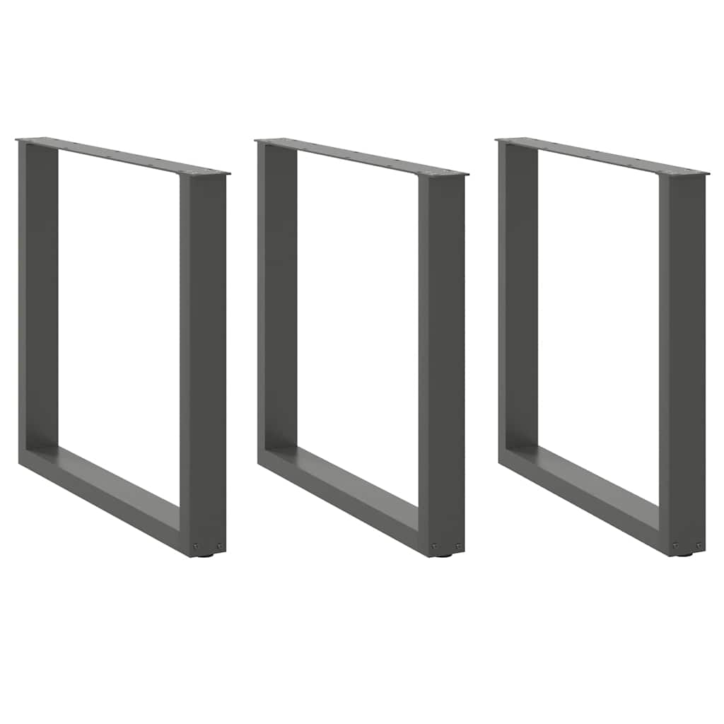 Coffee Table Legs U-Shaped 3 pcs Anthracite 90x(72-73) cm Steel
