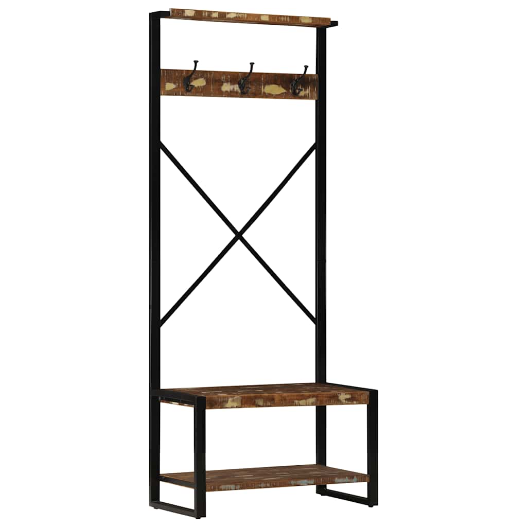 Clothes Rack Multicolour 80x40x190 cm Solid Wood Reclaimed