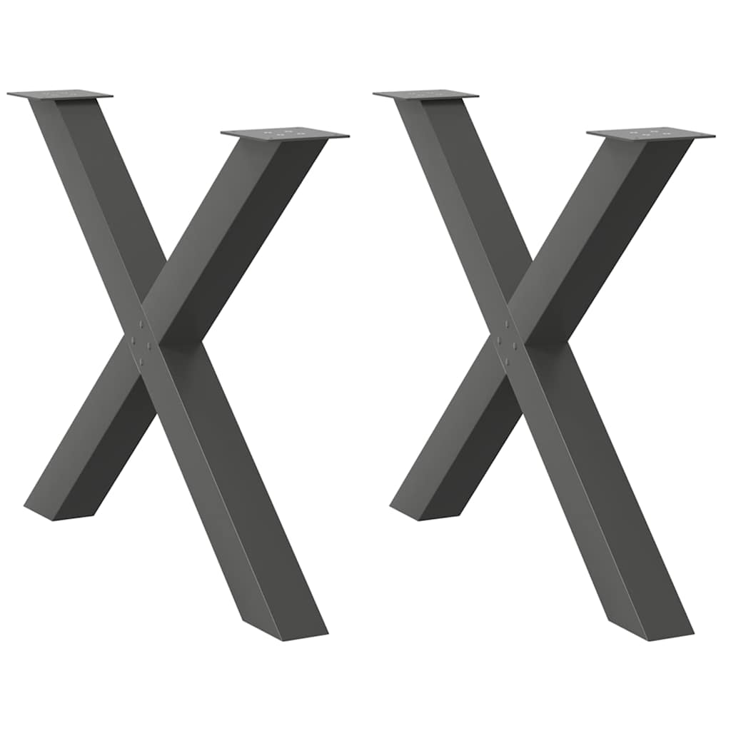 Dining Table Legs X-Shaped 2 pcs Anthracite 90x(72-73) cm Steel
