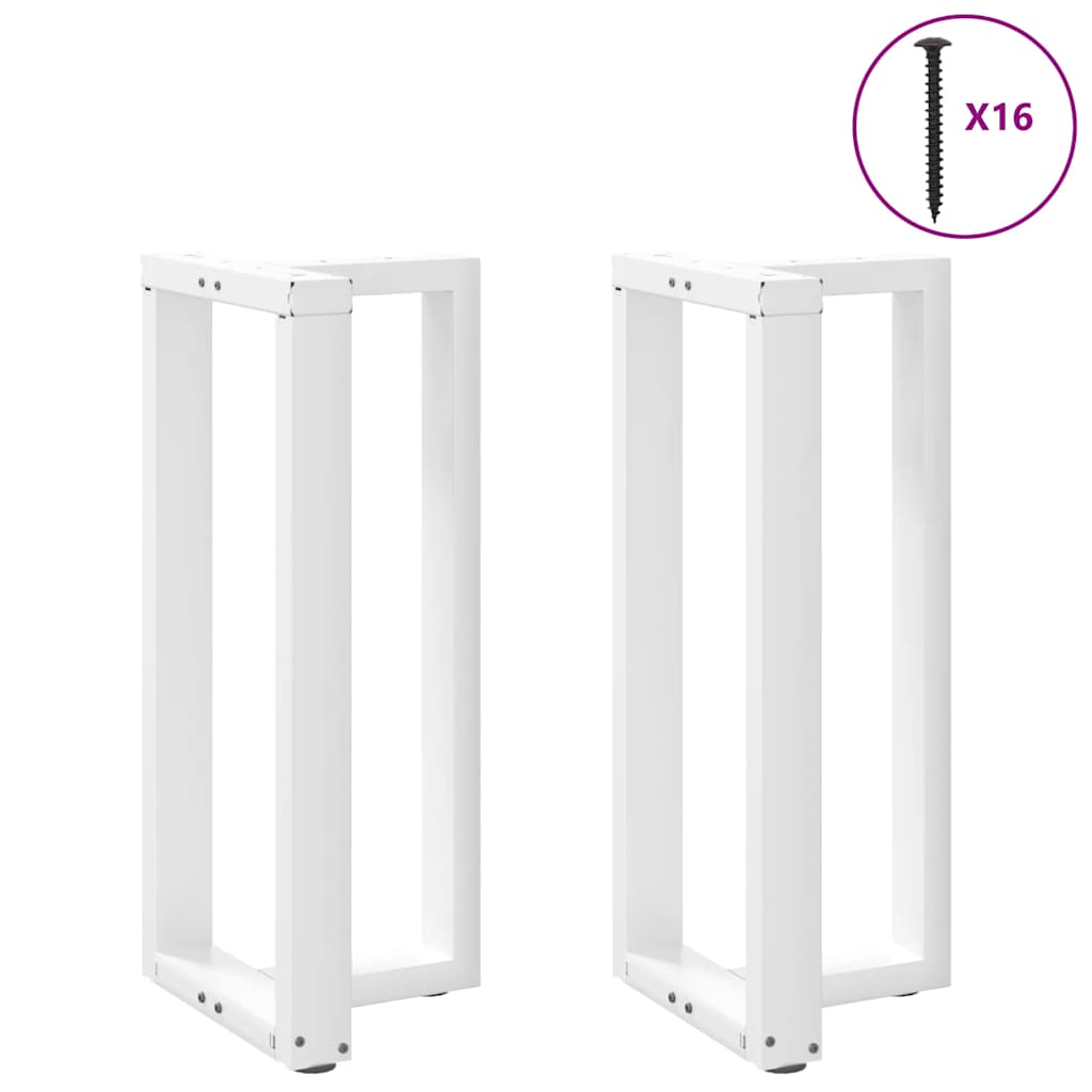 Bar Table Legs T-Shaped 2 pcs White 40x35x(90-91) cm Steel