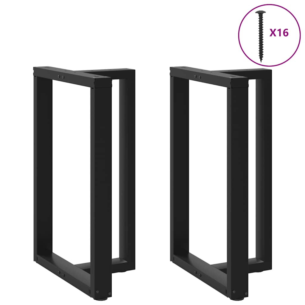 Bar Table Legs T-Shaped 2 pcs Black 60x35x(90-91) cm Steel