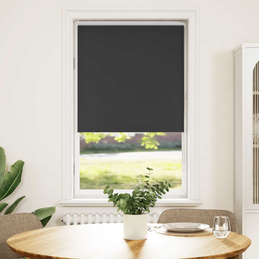 Roller Blind Blackout Black 85x150 cm Fabric Width 80.7 cm Polyester