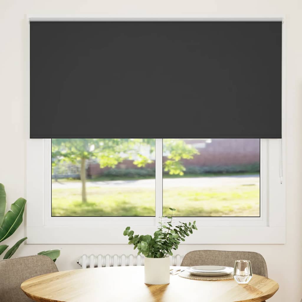 Roller Blind Blackout Black 150x150 cm Fabric Width 146.6 cm Polyester