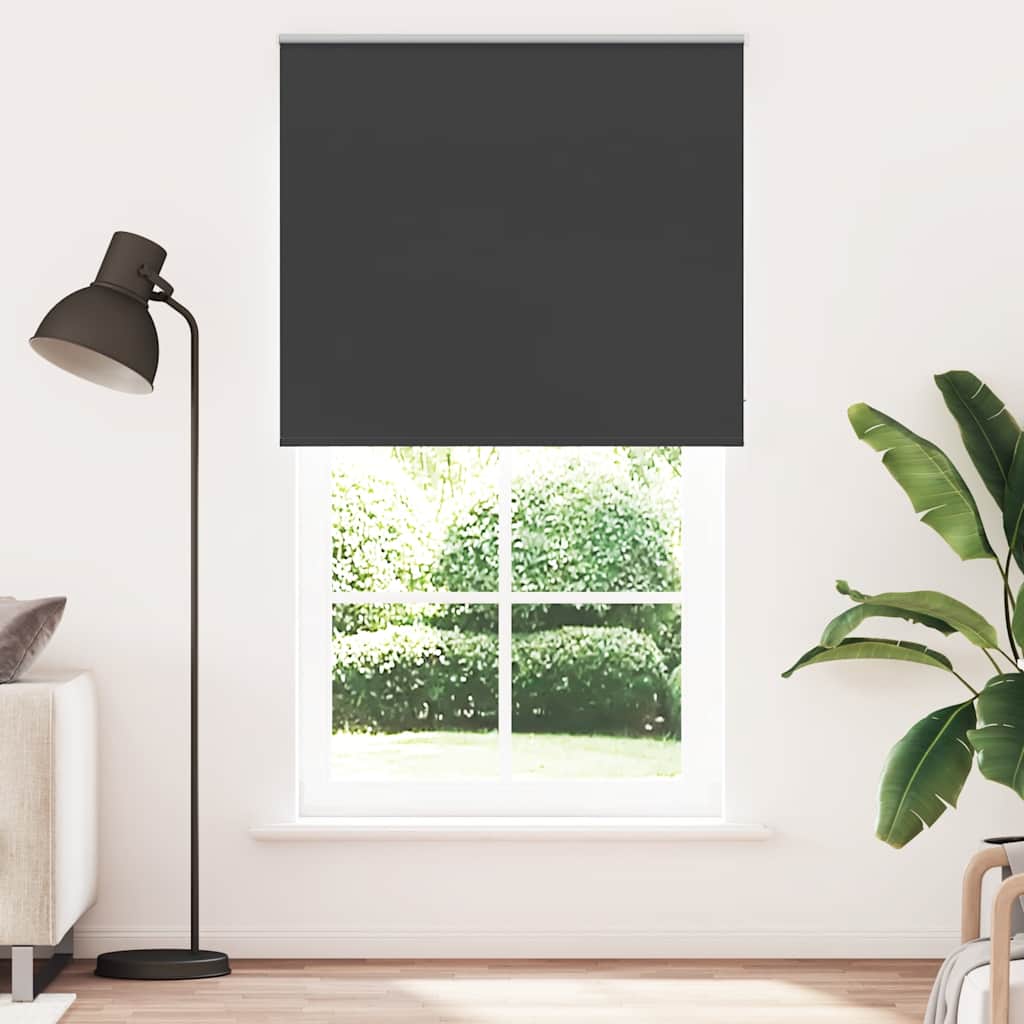 Roller Blind Blackout Black 130x210 cm Fabric Width 126.6 cm Polyester
