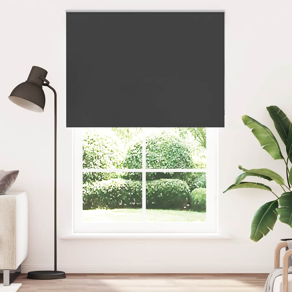 Roller Blind Blackout Black 155x230 cm Fabric Width 151.6 cm Polyester