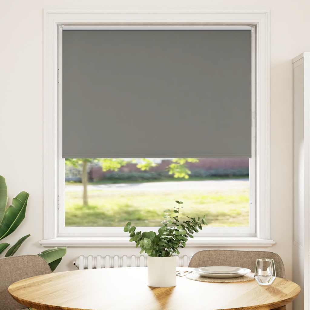Roller Blind Blackout Grey 90x130 cm Fabric Width 85.7 cm Polyester