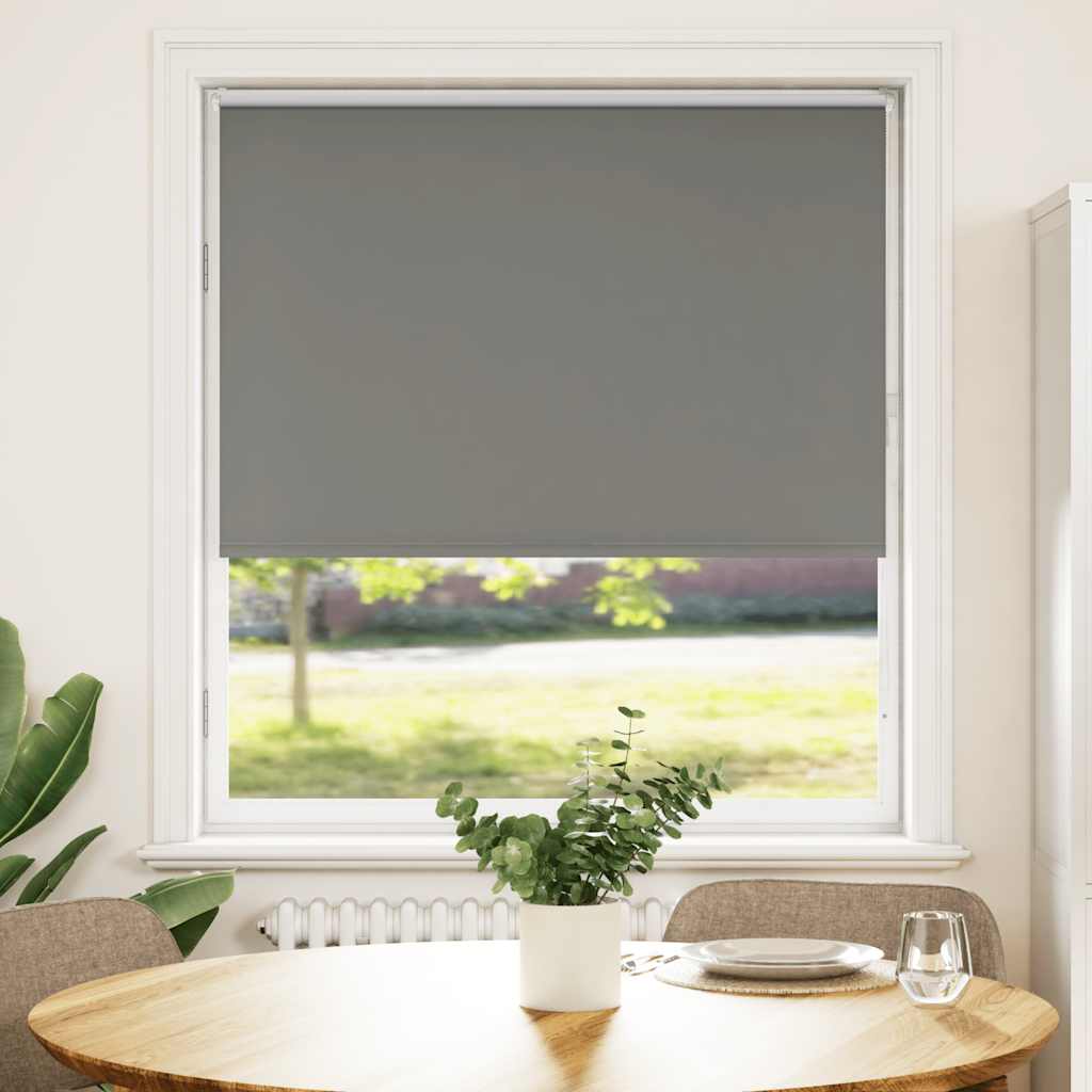 Roller Blind Blackout Grey 110x130 cm Fabric Width 105.7 cm Polyester