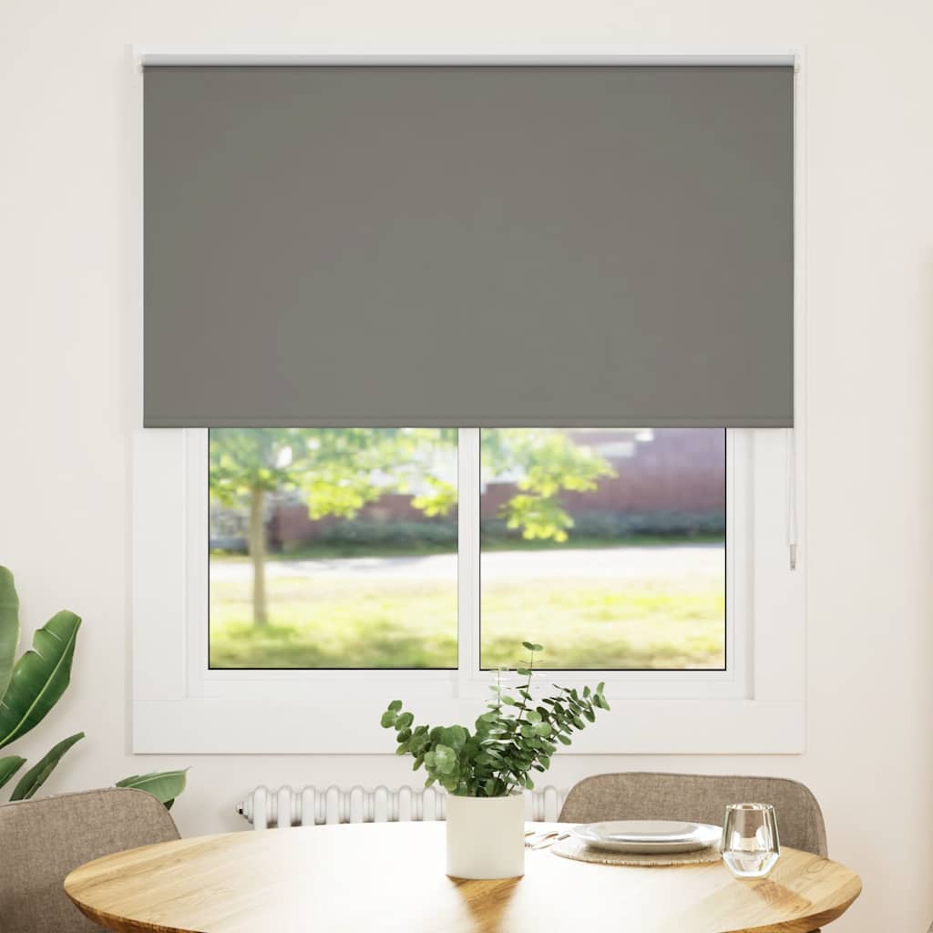 Roller Blind Blackout Grey 130x150 cm Fabric Width 126.6 cm Polyester