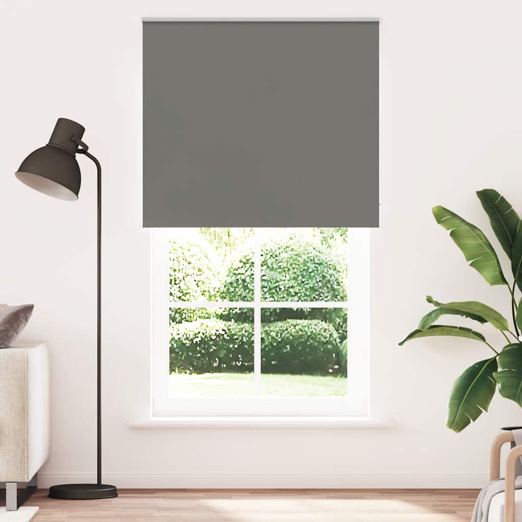 Roller Blind Blackout Grey 120x230 cm Fabric Width 116.6 cm Polyester