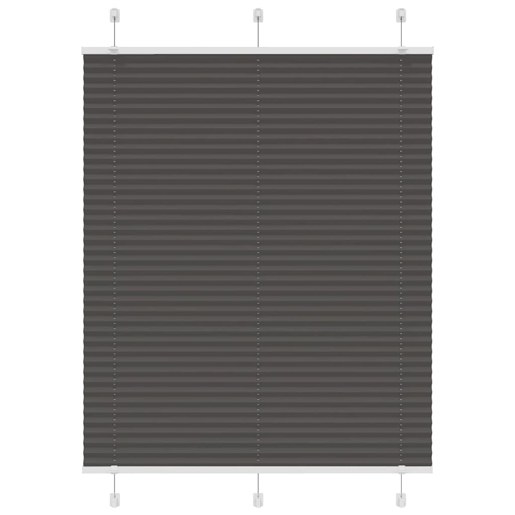 Pleated Blind Black 110x100 cm Fabric Width 109.4 cm Polyester