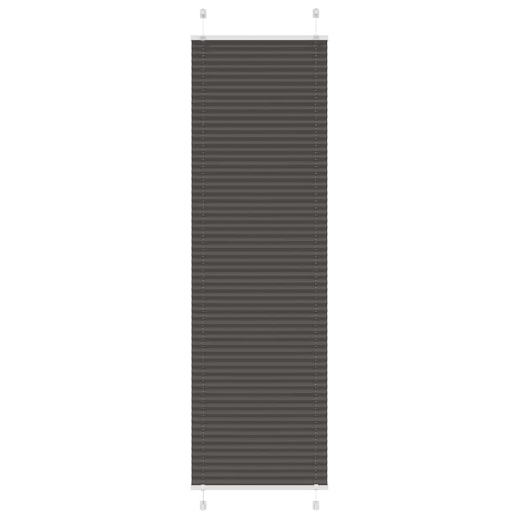 Pleated Blind Black 60x200 cm Fabric Width 59.4 cm Polyester
