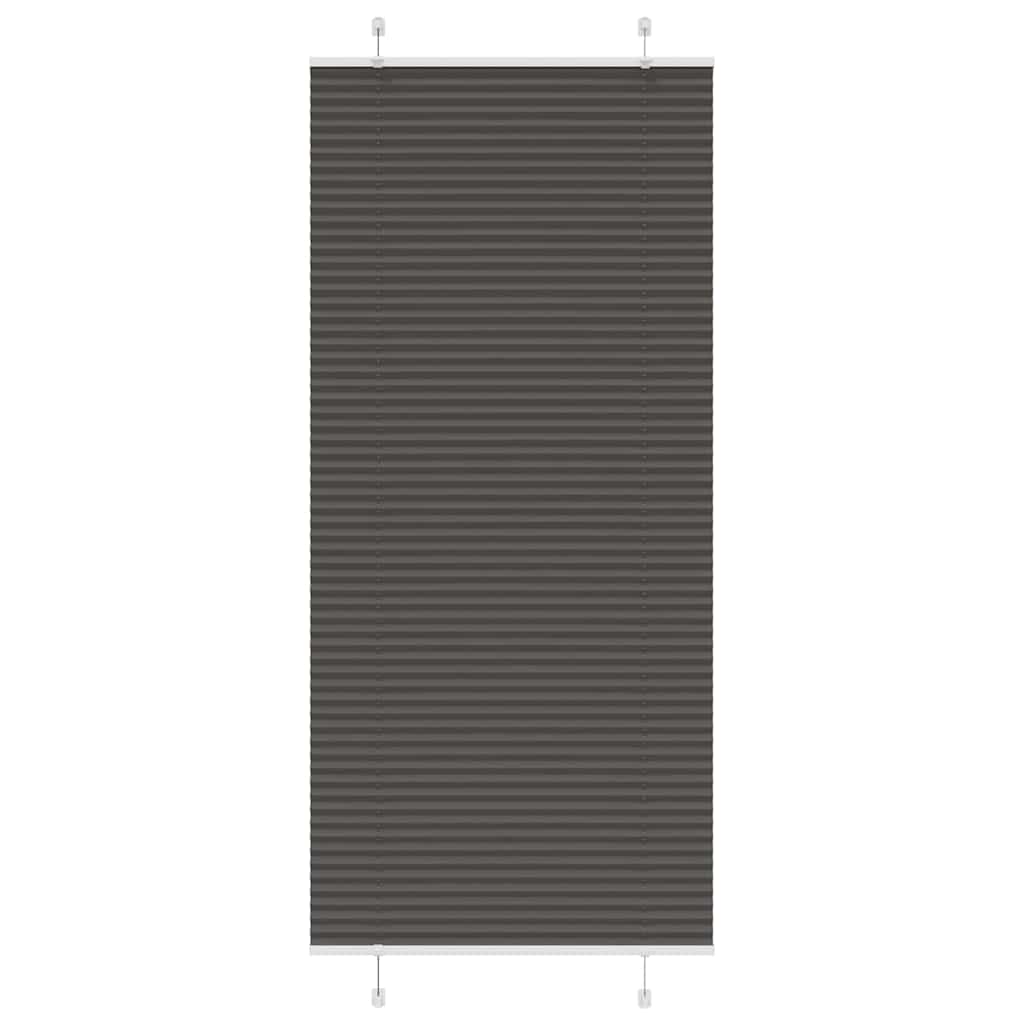 Pleated Blind Black 85x200 cm Fabric Width 84.4 cm Polyester