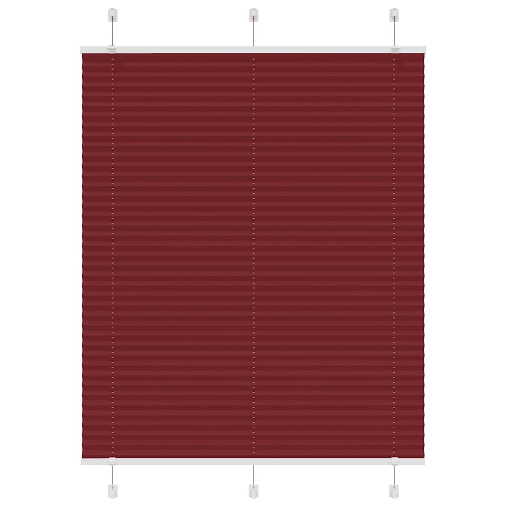Pleated Blind Bordeaux Red 105x100 cm Fabric Width 104.4 cm Polyester