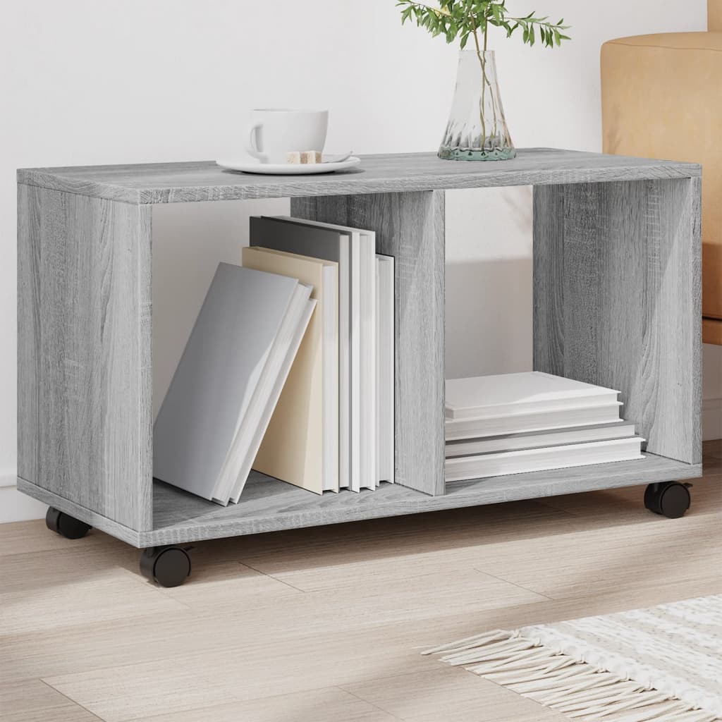 Rolling Cabinet Grey Sonoma 72x33x42.5 cm Engineered Wood