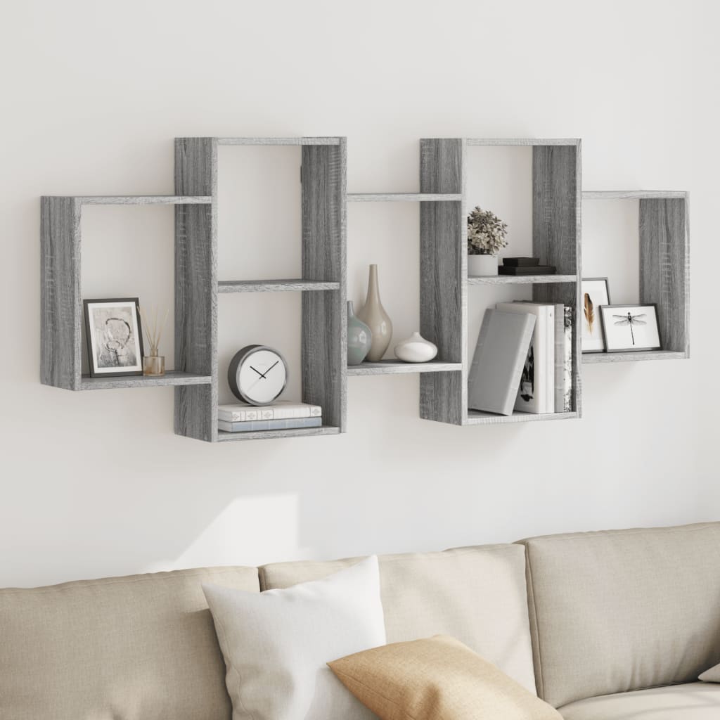 Wall Shelf Grey Sonoma 159x18x65 cm Engineered Wood