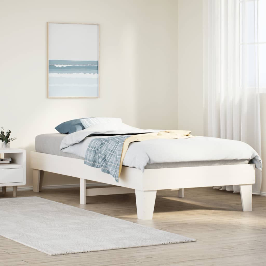 Bedframe White 90x200cm Solid Wood Pine