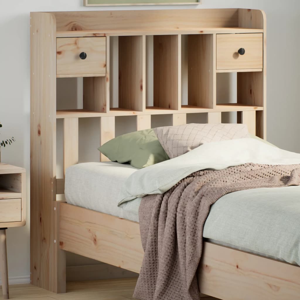 Headboard with Storage 100 cm Solid Wood Pine