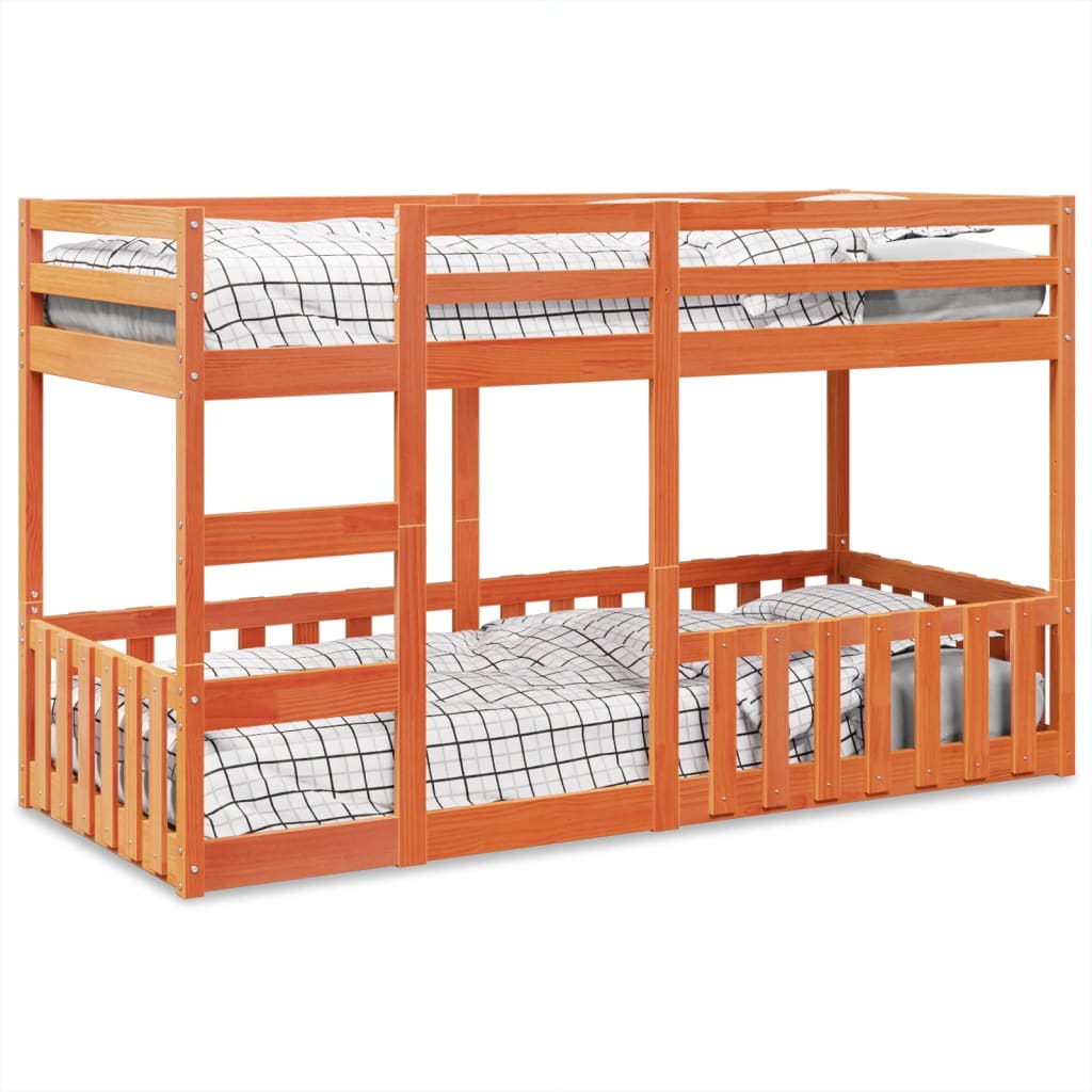 Bunkbed Wax Brown 90x200cm Solid Wood Pine