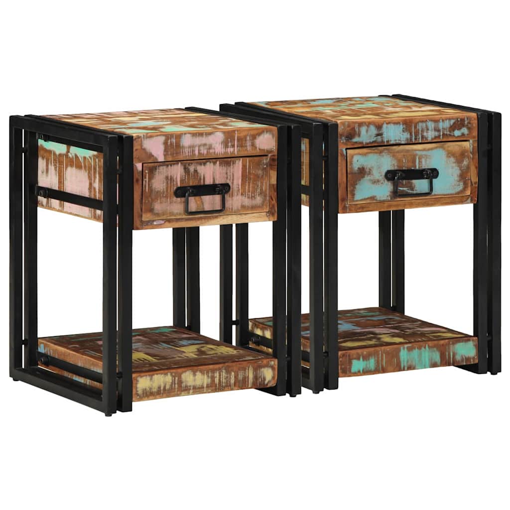 Nightstands 2 pcs 40x40x50 cm Solid Reclaimed Wood