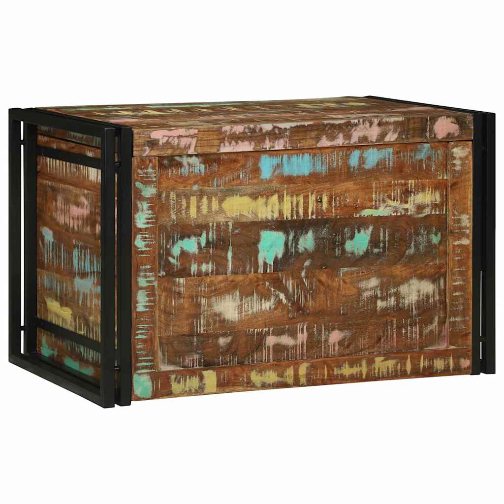 Multicolour Storage Box 80 x 50 x 50 cm - Solid Reclaimed Wood