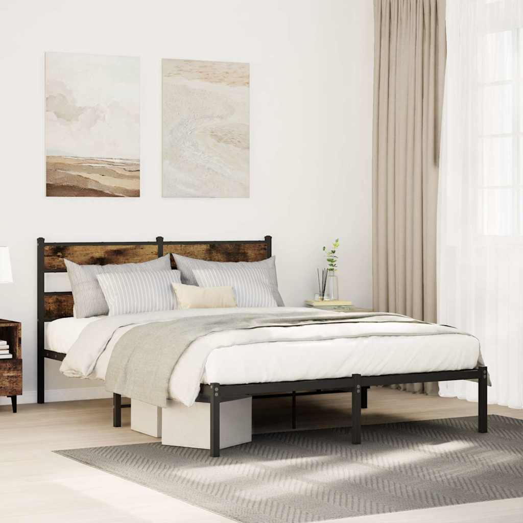Metal Bedframe Smoked Oak 140x190cm
