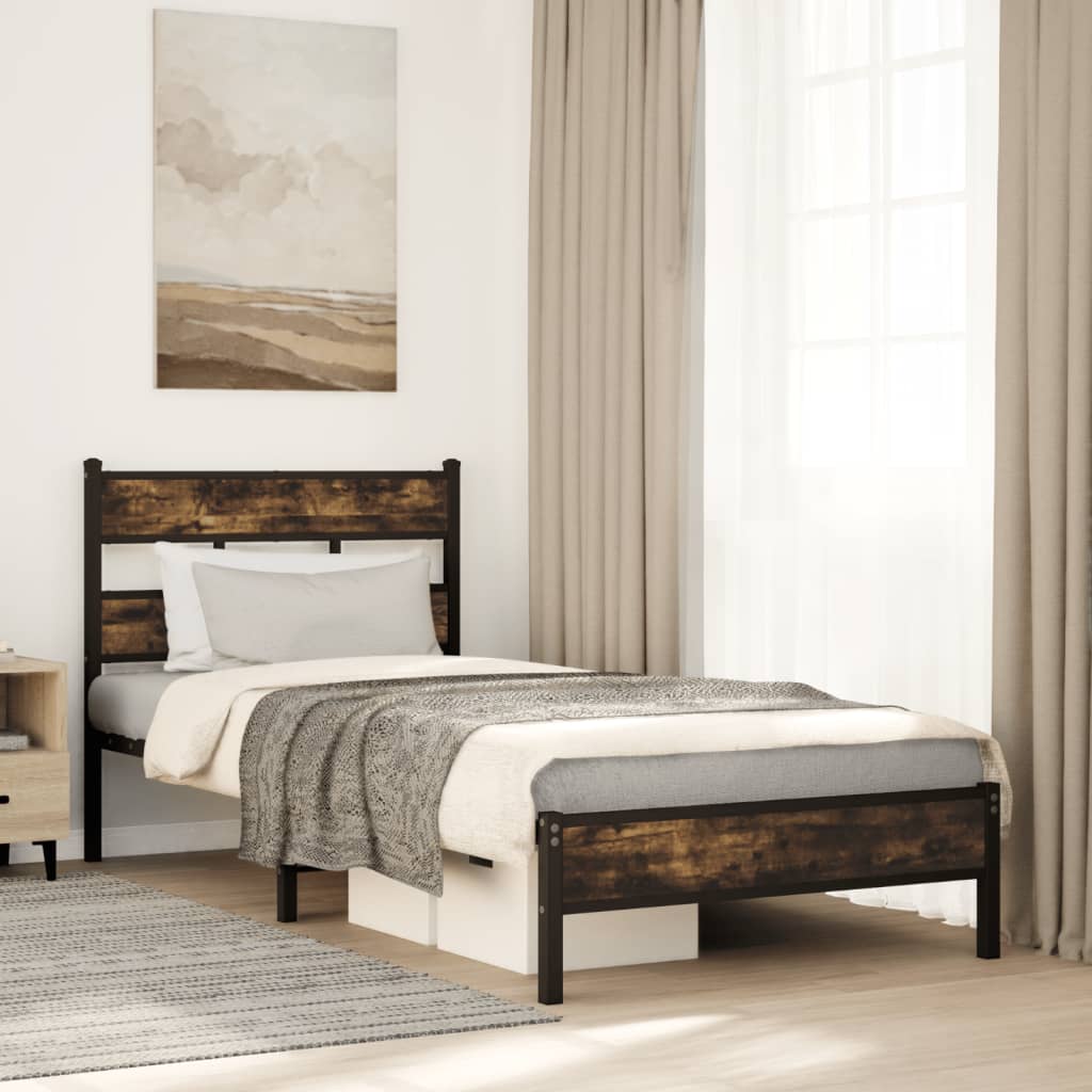 Bedframe with Headboard Sonoma Oak 75x190cm Small Single