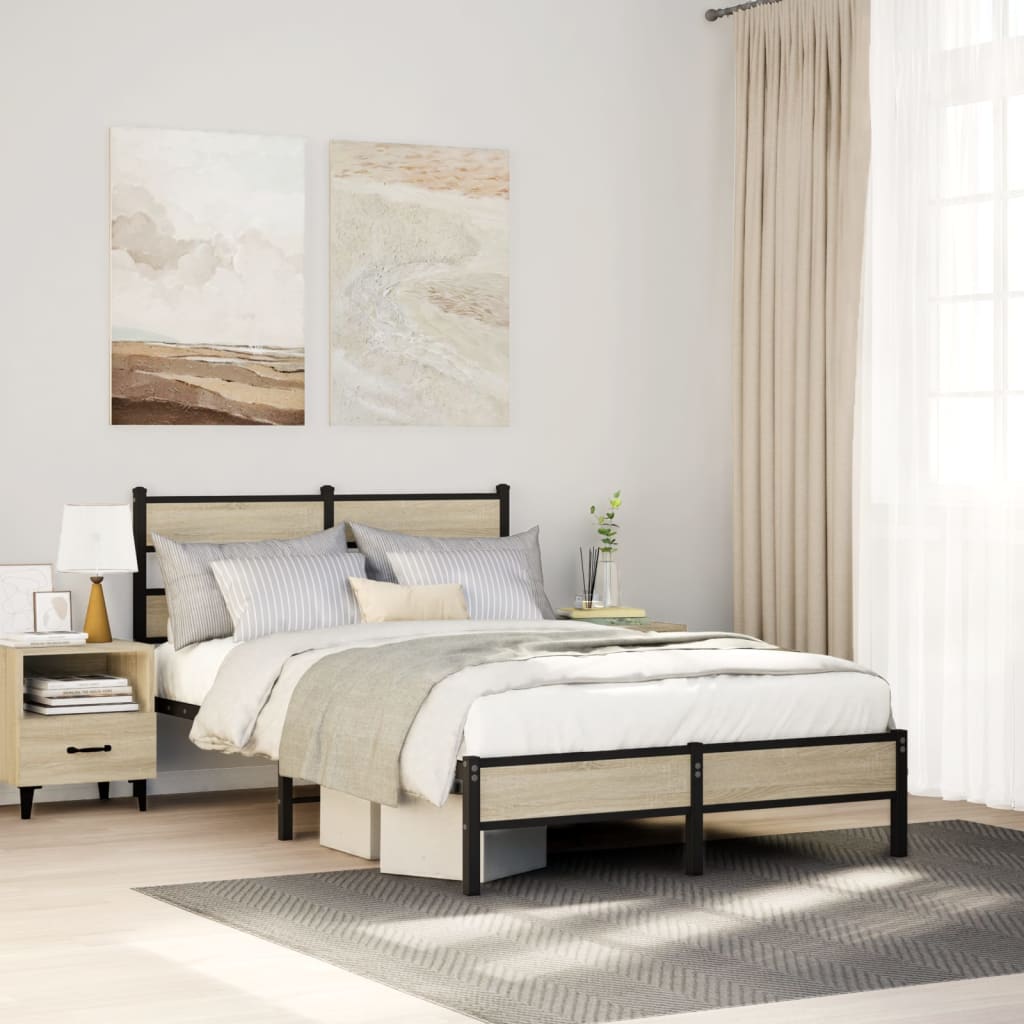 Bedframe Sonoma Oak 120x200cm Engineered Wood