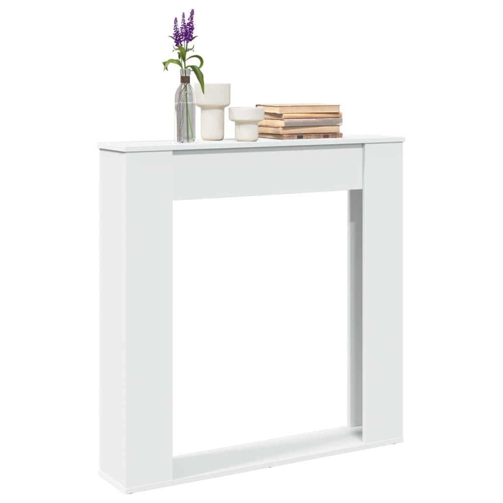 PAOHAL Fireplace Surround 100x20x100 cm Wooden - White