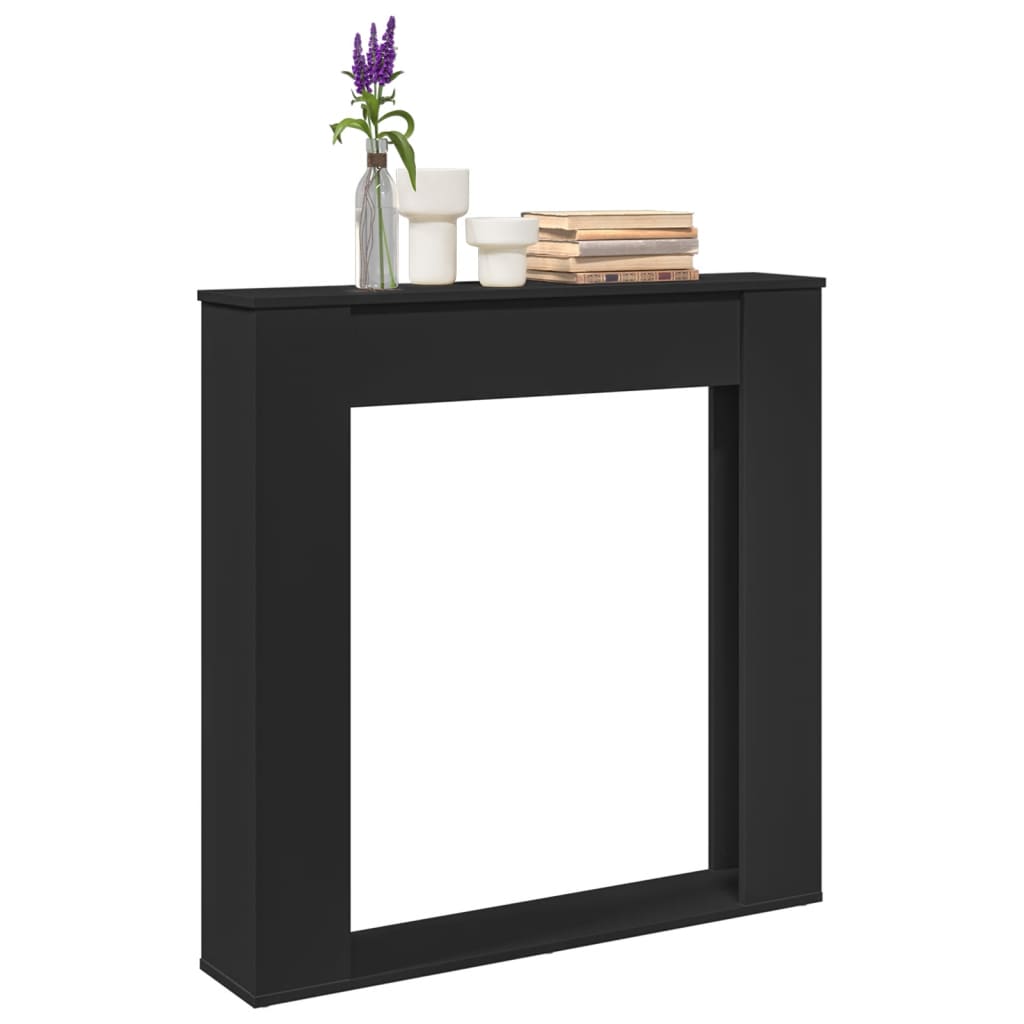 PAOHAL Fireplace Surround 100x20x100 cm Wooden - Black