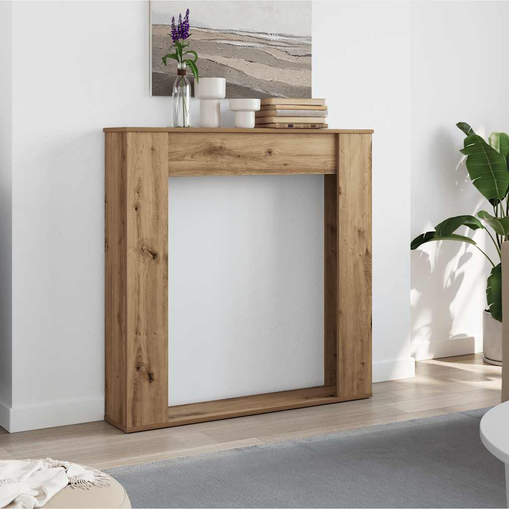 PAOHAL Fireplace Surround Artisan 100x20x100 cm Wooden - Oak