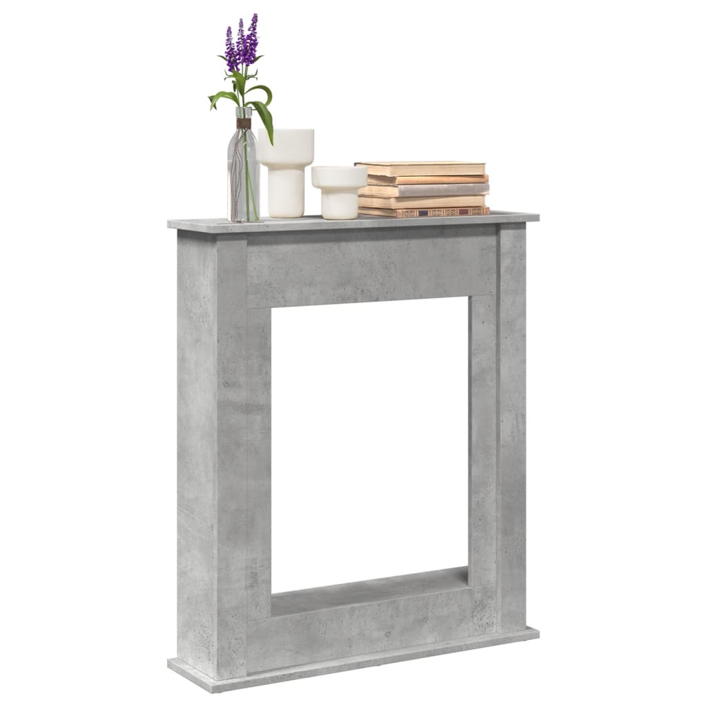 PAOHAL Fireplace Surround Concrete 75x20x87.5 cm Wooden - Grey