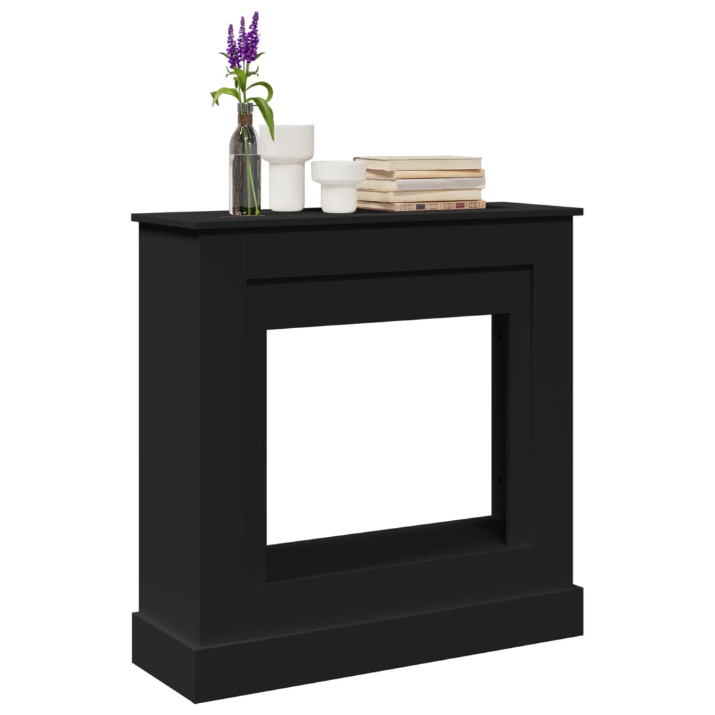 PAOHAL Fireplace Surround 90x30x90 cm Wooden - Black
