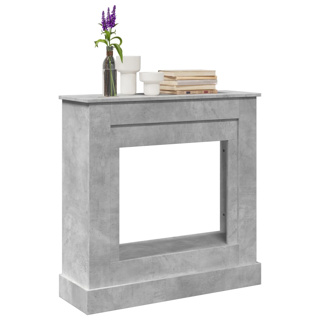 PAOHAL Fireplace Surround Concrete 90x30x90 cm Wooden - Grey