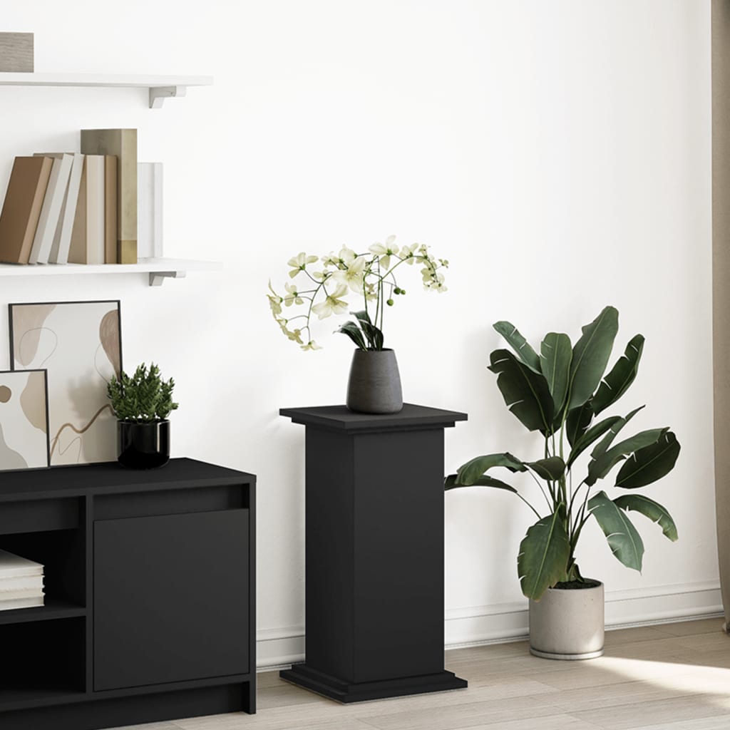 Display Stand with Storage Black 31x30x60 cm Engineered Wood