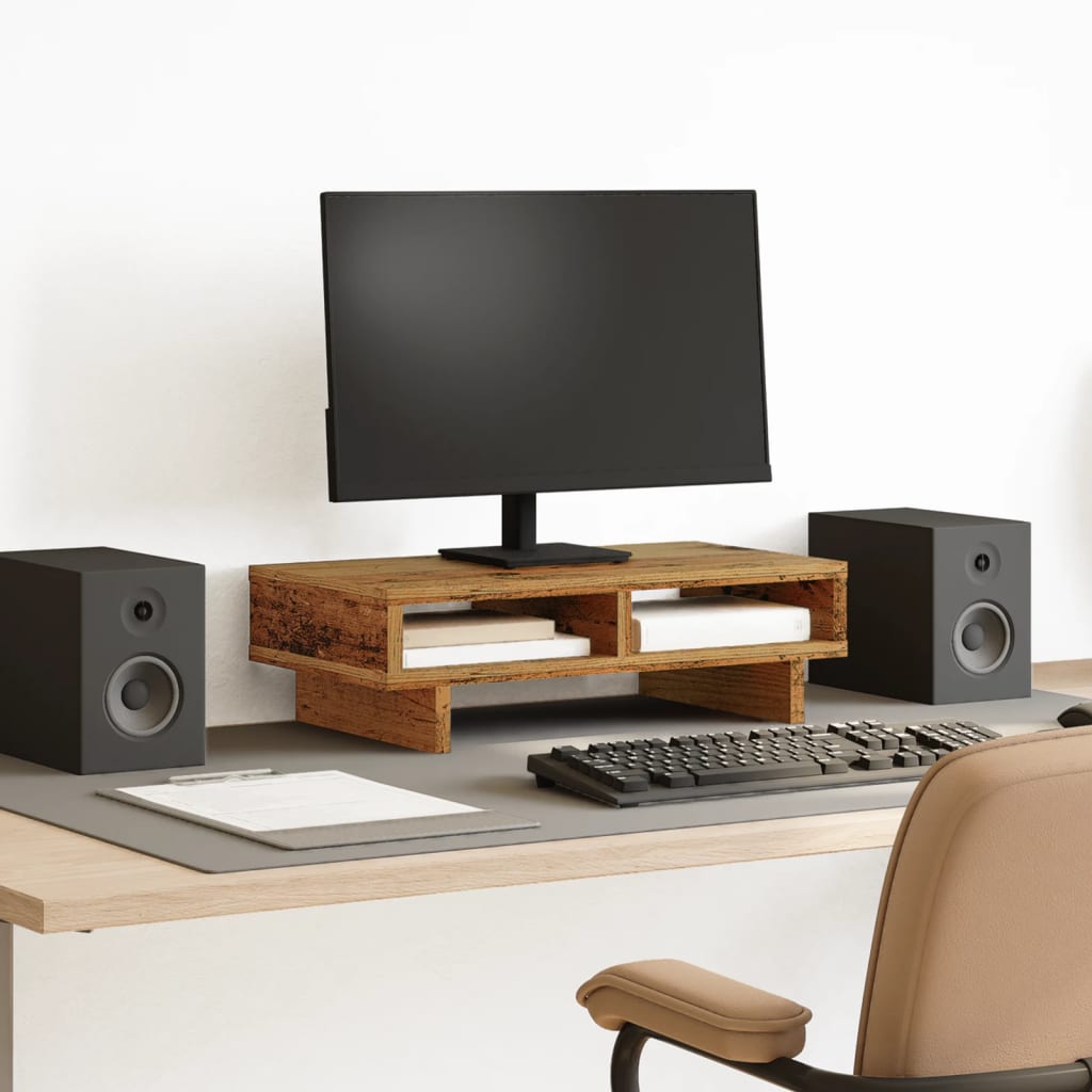 Monitor Stand Old Wood 50x27x15 cm Engineered Wood