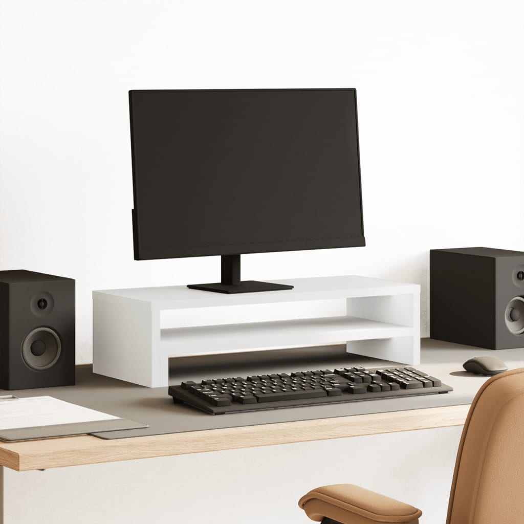 Monitor Stand White 54x22x15 cm Engineered Wood