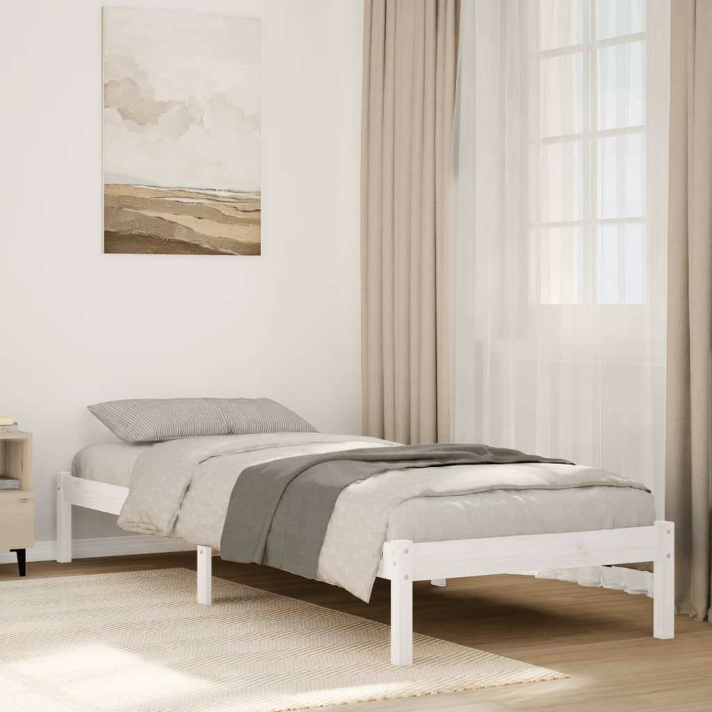 Extra Long Bedframe White 80x210cm Solid Wood Pine